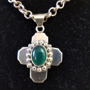Sterling silver cross pendant necklace